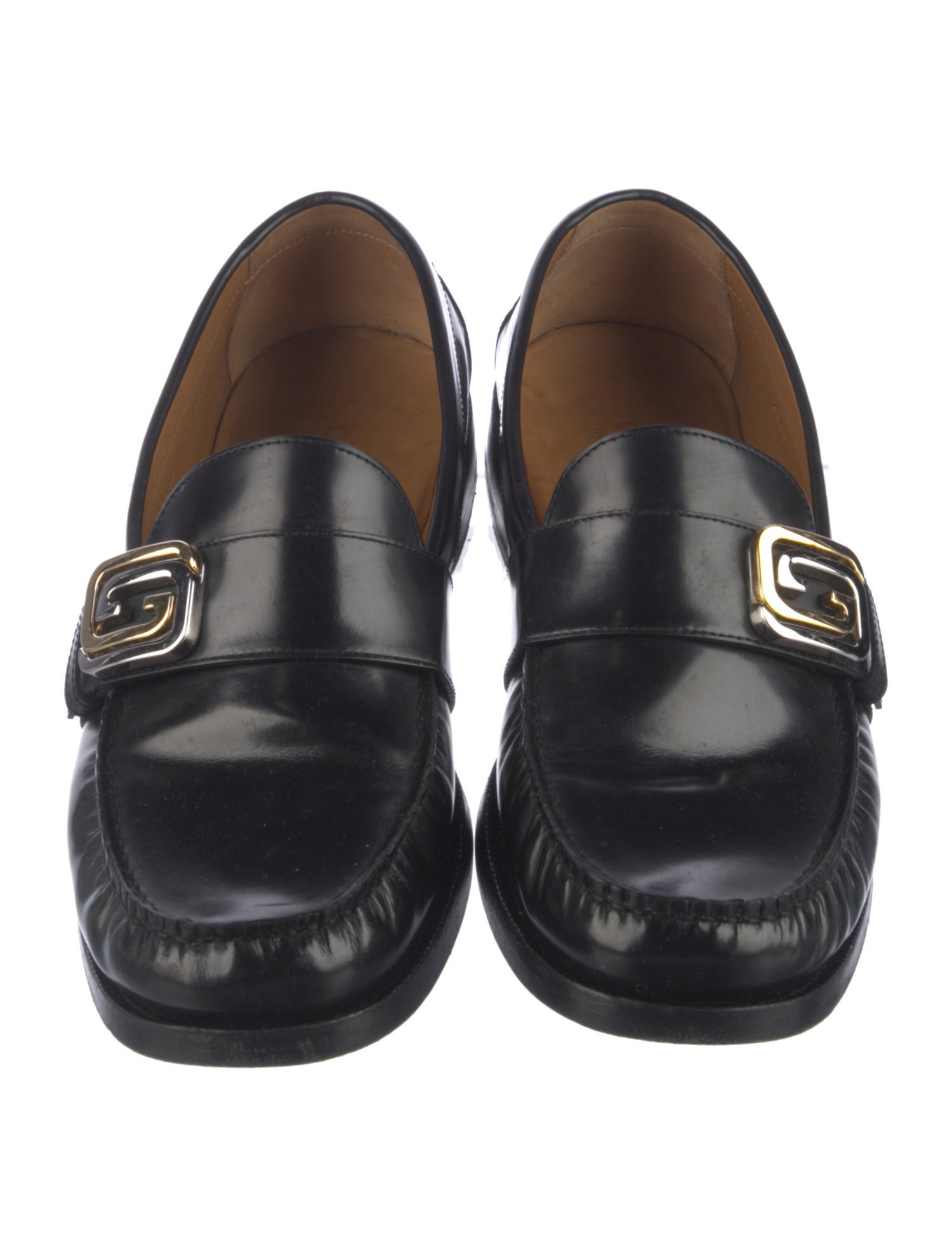 Gucci Interlocking G Logo Leather Dress Loafers